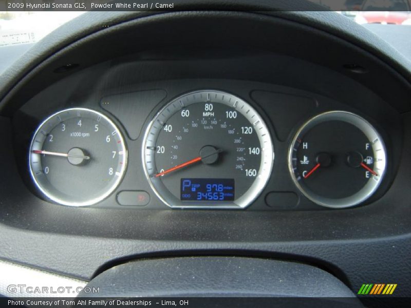 Powder White Pearl / Camel 2009 Hyundai Sonata GLS