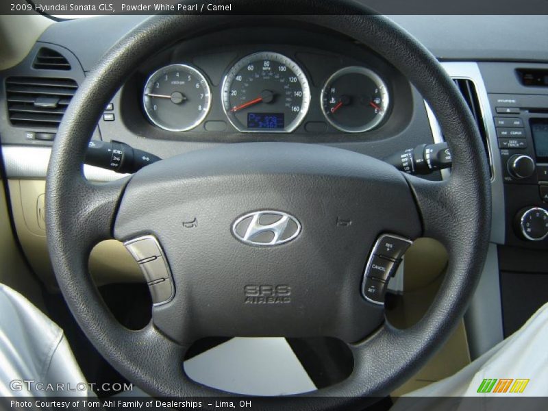 Powder White Pearl / Camel 2009 Hyundai Sonata GLS