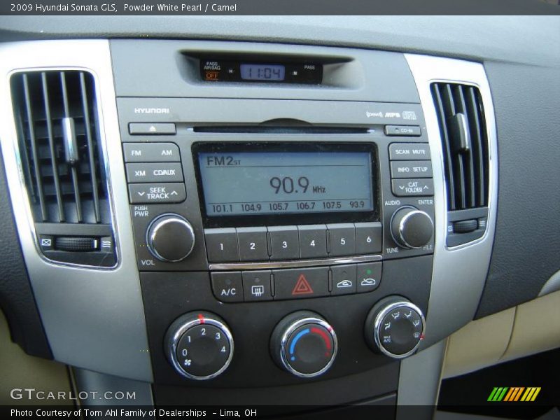 Powder White Pearl / Camel 2009 Hyundai Sonata GLS
