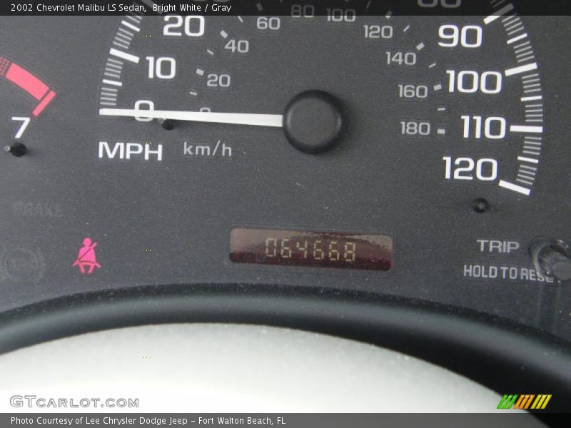 Bright White / Gray 2002 Chevrolet Malibu LS Sedan