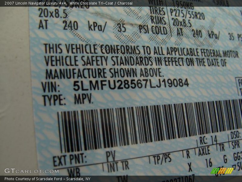 White Chocolate Tri-Coat / Charcoal 2007 Lincoln Navigator Luxury 4x4