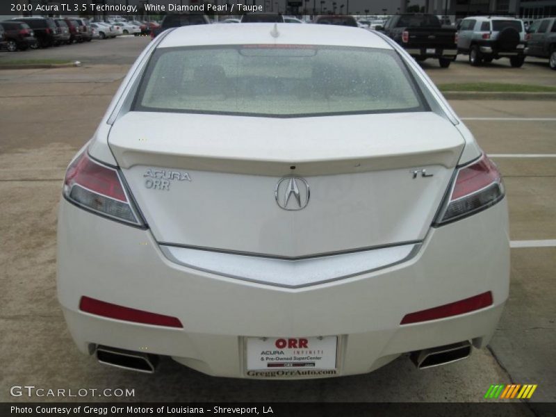 White Diamond Pearl / Taupe 2010 Acura TL 3.5 Technology