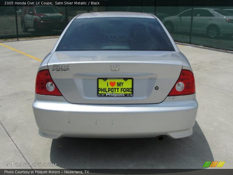 Satin Silver Metallic / Black 2005 Honda Civic LX Coupe