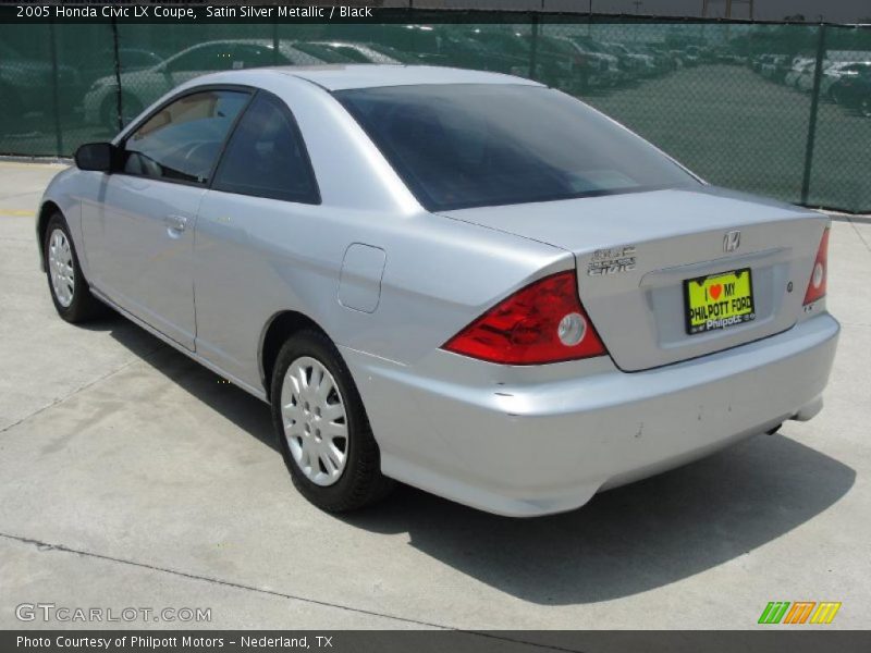 Satin Silver Metallic / Black 2005 Honda Civic LX Coupe