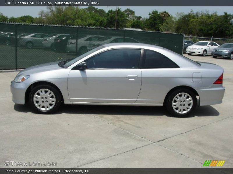 Satin Silver Metallic / Black 2005 Honda Civic LX Coupe