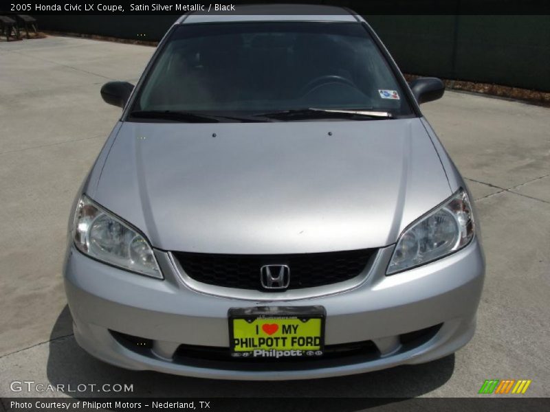 Satin Silver Metallic / Black 2005 Honda Civic LX Coupe