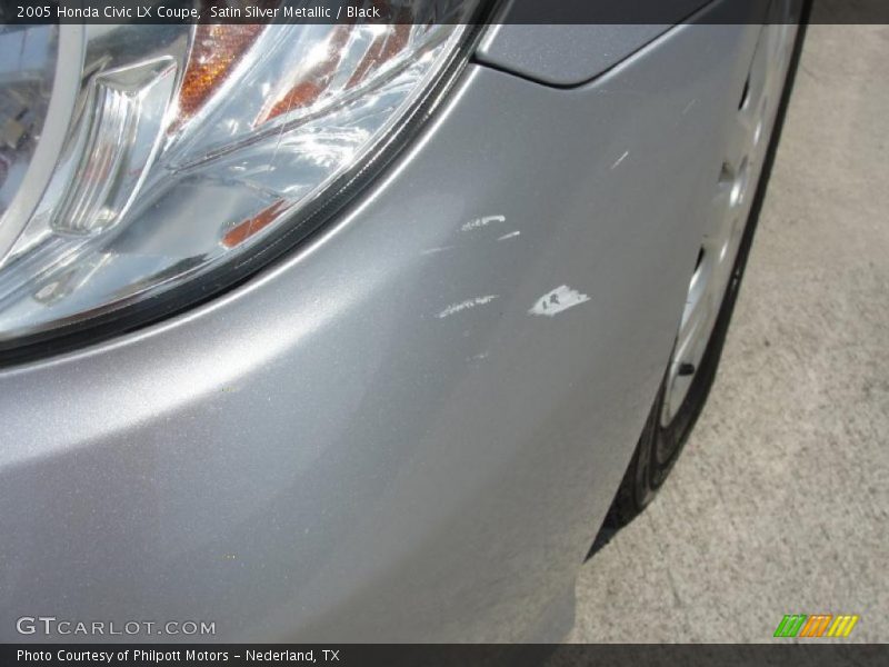 Satin Silver Metallic / Black 2005 Honda Civic LX Coupe