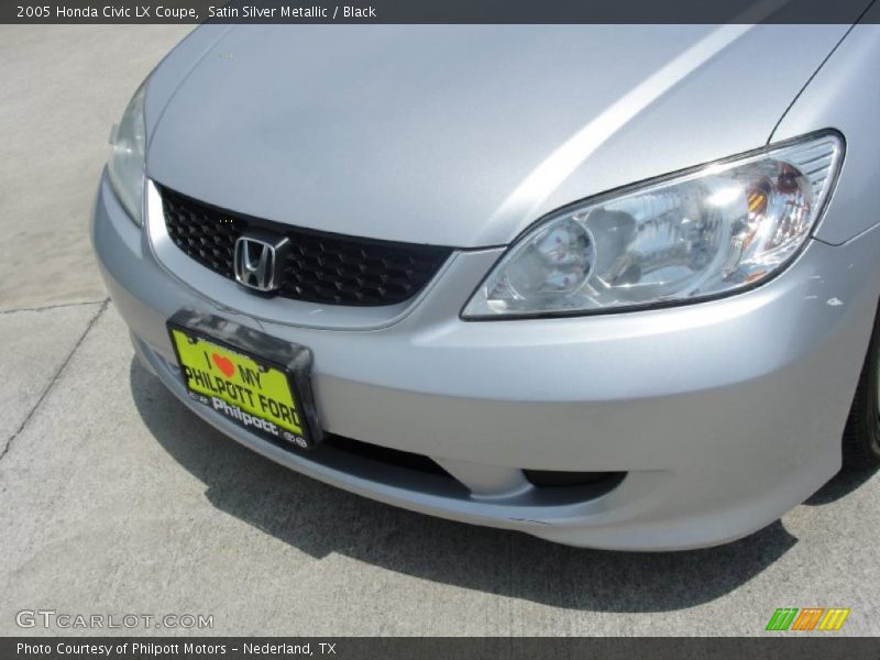 Satin Silver Metallic / Black 2005 Honda Civic LX Coupe