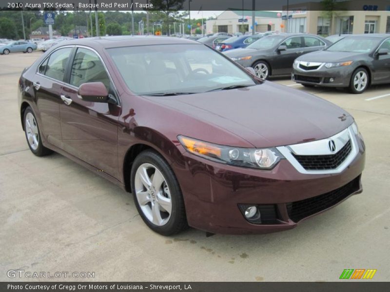 Basque Red Pearl / Taupe 2010 Acura TSX Sedan