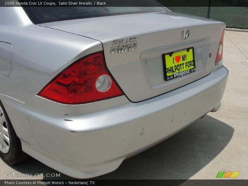 Satin Silver Metallic / Black 2005 Honda Civic LX Coupe