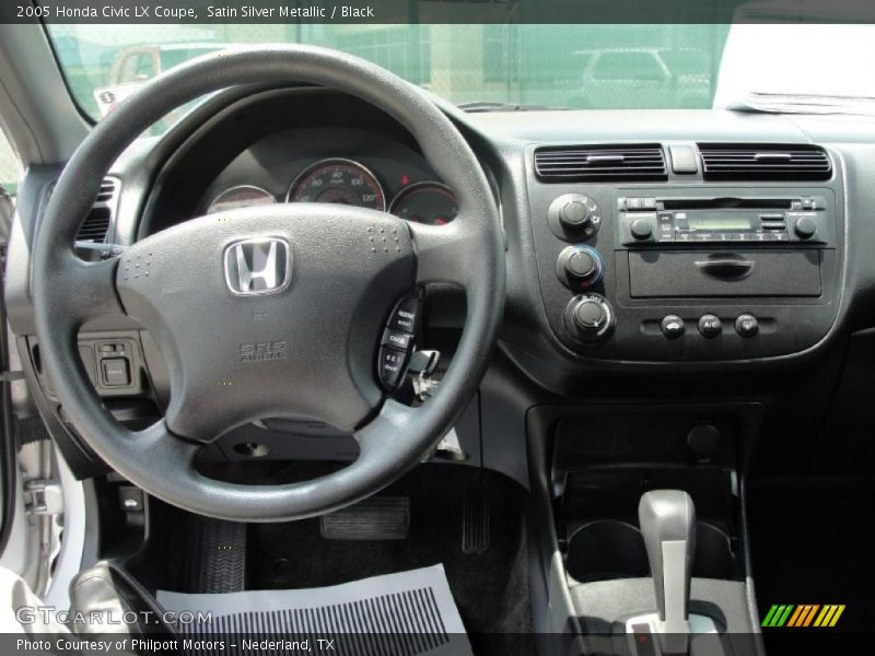 Satin Silver Metallic / Black 2005 Honda Civic LX Coupe