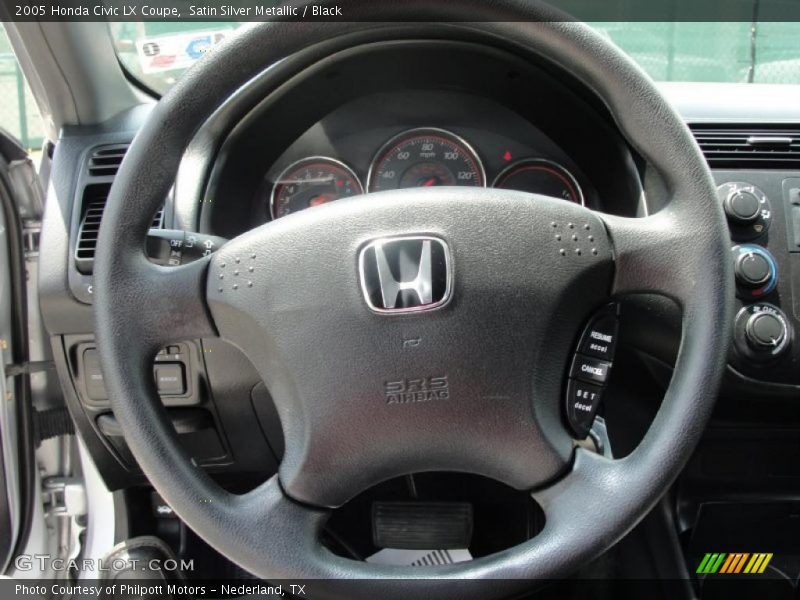 Satin Silver Metallic / Black 2005 Honda Civic LX Coupe