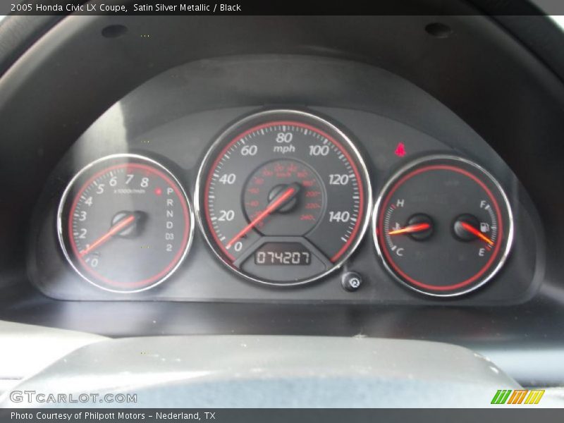 Satin Silver Metallic / Black 2005 Honda Civic LX Coupe