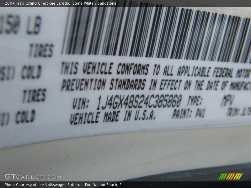 Stone White / Sandstone 2004 Jeep Grand Cherokee Laredo