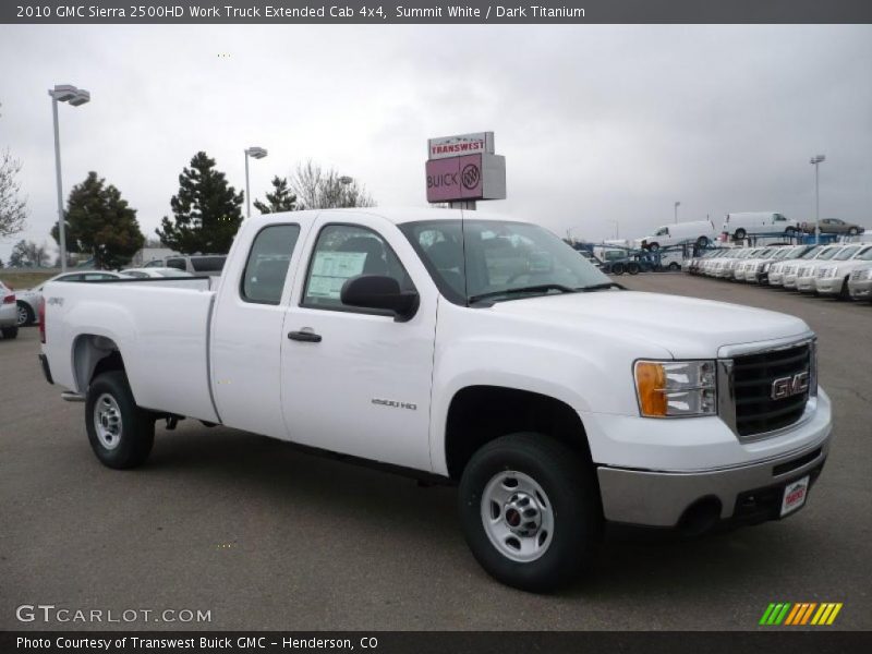 Summit White / Dark Titanium 2010 GMC Sierra 2500HD Work Truck Extended Cab 4x4