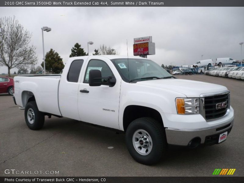 Summit White / Dark Titanium 2010 GMC Sierra 3500HD Work Truck Extended Cab 4x4