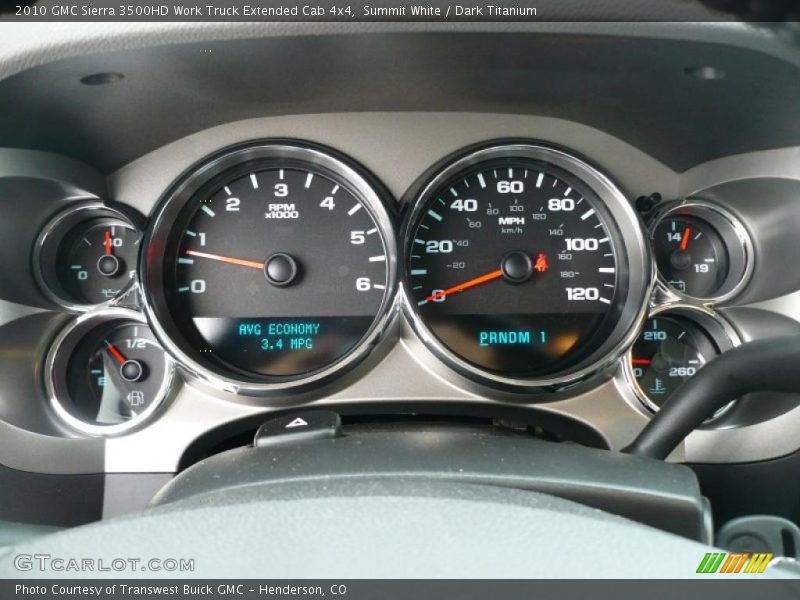 Summit White / Dark Titanium 2010 GMC Sierra 3500HD Work Truck Extended Cab 4x4