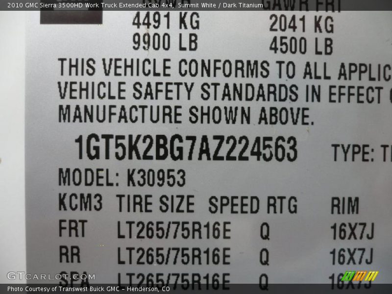Summit White / Dark Titanium 2010 GMC Sierra 3500HD Work Truck Extended Cab 4x4