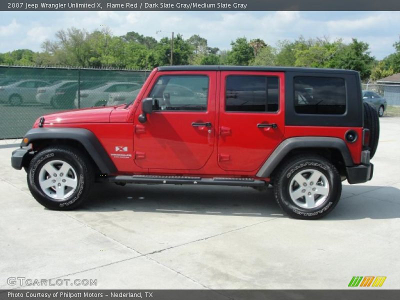 Flame Red / Dark Slate Gray/Medium Slate Gray 2007 Jeep Wrangler Unlimited X