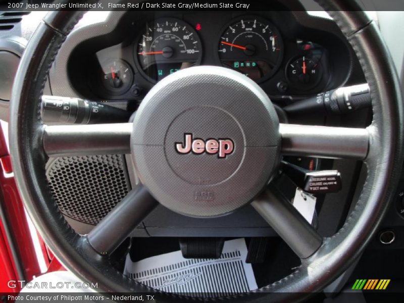 Flame Red / Dark Slate Gray/Medium Slate Gray 2007 Jeep Wrangler Unlimited X