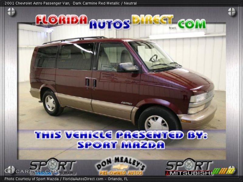 Dark Carmine Red Metallic / Neutral 2001 Chevrolet Astro Passenger Van
