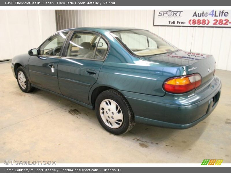 Dark Jade Green Metallic / Neutral 1998 Chevrolet Malibu Sedan