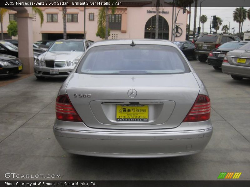 Brilliant Silver Metallic / Ash 2005 Mercedes-Benz S 500 Sedan