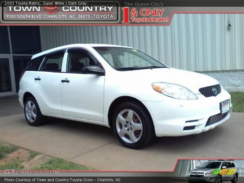 Super White / Dark Gray 2003 Toyota Matrix