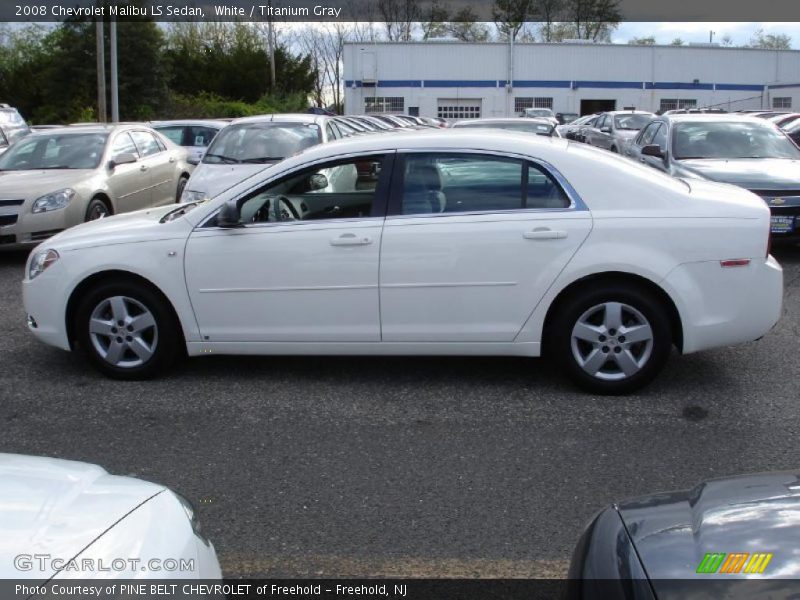 White / Titanium Gray 2008 Chevrolet Malibu LS Sedan