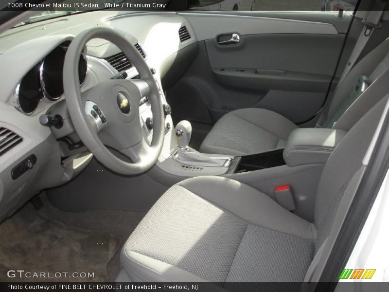 White / Titanium Gray 2008 Chevrolet Malibu LS Sedan