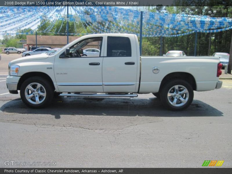 Cool Vanilla White / Khaki 2008 Dodge Ram 1500 Lone Star Edition Quad Cab