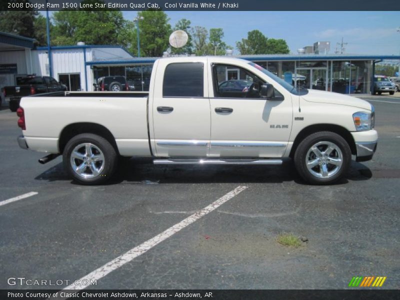Cool Vanilla White / Khaki 2008 Dodge Ram 1500 Lone Star Edition Quad Cab