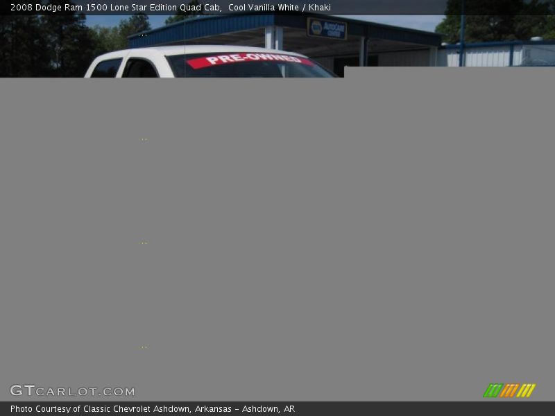 Cool Vanilla White / Khaki 2008 Dodge Ram 1500 Lone Star Edition Quad Cab