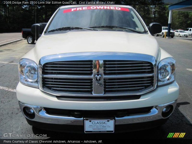 Cool Vanilla White / Khaki 2008 Dodge Ram 1500 Lone Star Edition Quad Cab