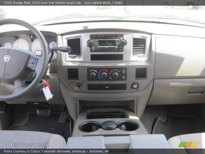 Cool Vanilla White / Khaki 2008 Dodge Ram 1500 Lone Star Edition Quad Cab