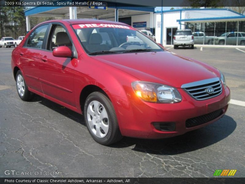 Spicy Red Metallic / Beige 2009 Kia Spectra EX Sedan