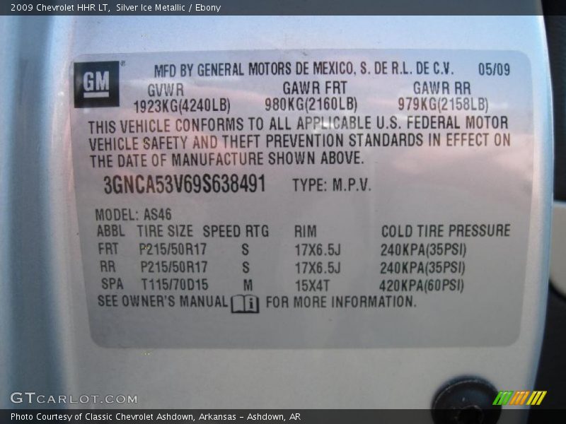 Silver Ice Metallic / Ebony 2009 Chevrolet HHR LT