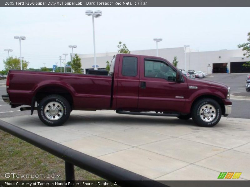Dark Toreador Red Metallic / Tan 2005 Ford F250 Super Duty XLT SuperCab