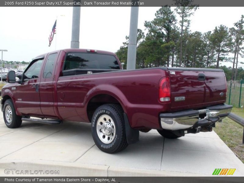 Dark Toreador Red Metallic / Tan 2005 Ford F250 Super Duty XLT SuperCab