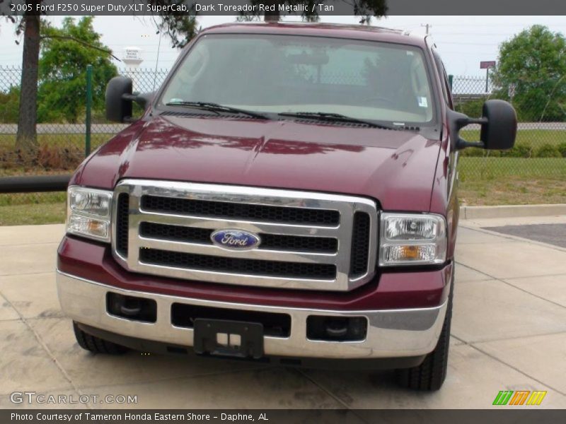Dark Toreador Red Metallic / Tan 2005 Ford F250 Super Duty XLT SuperCab