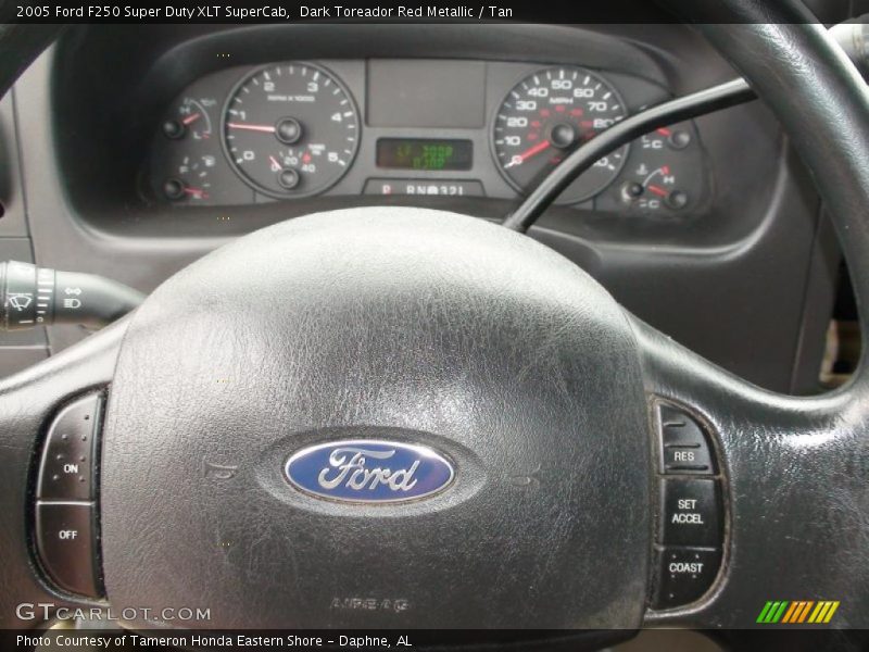 Dark Toreador Red Metallic / Tan 2005 Ford F250 Super Duty XLT SuperCab