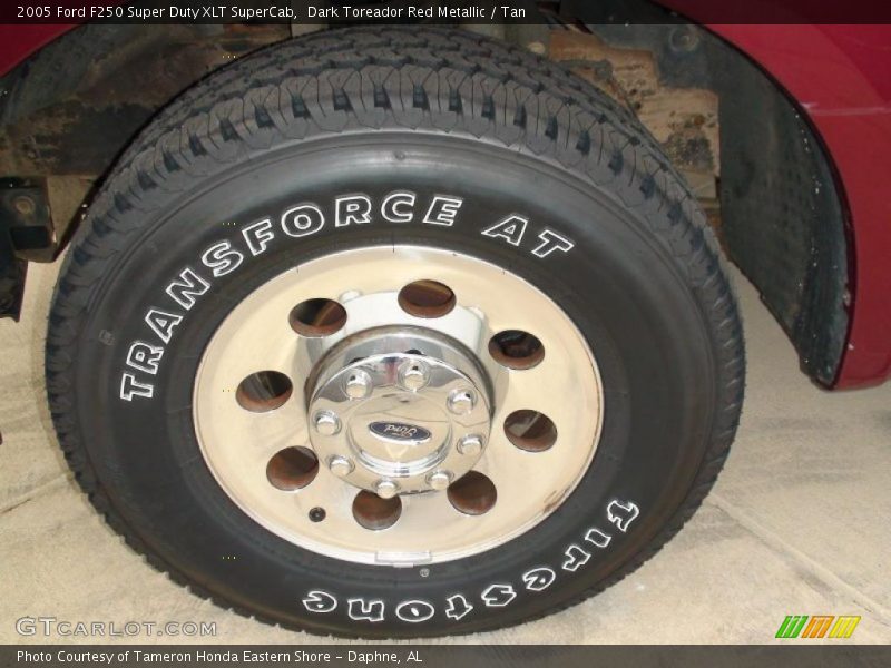 Dark Toreador Red Metallic / Tan 2005 Ford F250 Super Duty XLT SuperCab