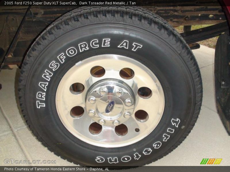 Dark Toreador Red Metallic / Tan 2005 Ford F250 Super Duty XLT SuperCab