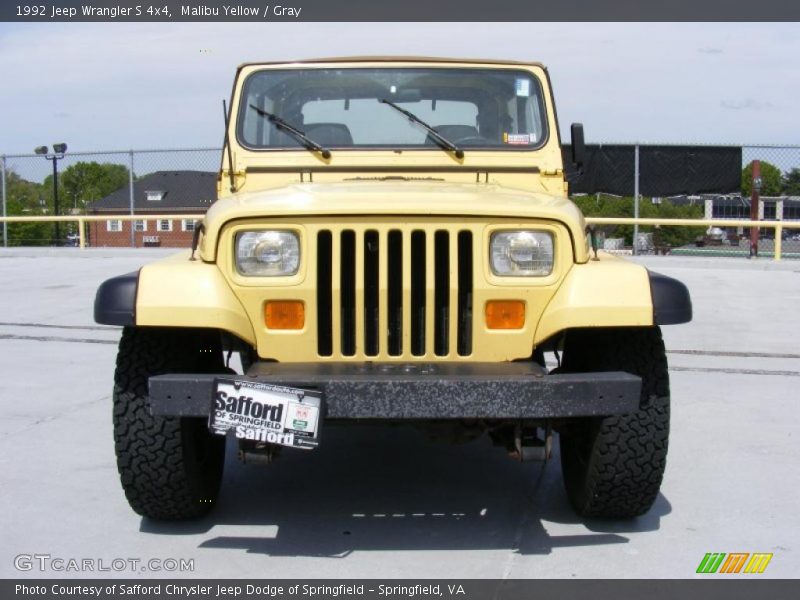 Malibu Yellow / Gray 1992 Jeep Wrangler S 4x4