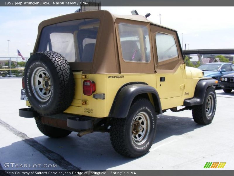 Malibu Yellow / Gray 1992 Jeep Wrangler S 4x4
