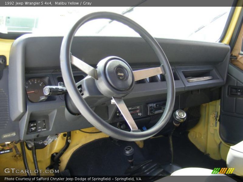 Malibu Yellow / Gray 1992 Jeep Wrangler S 4x4