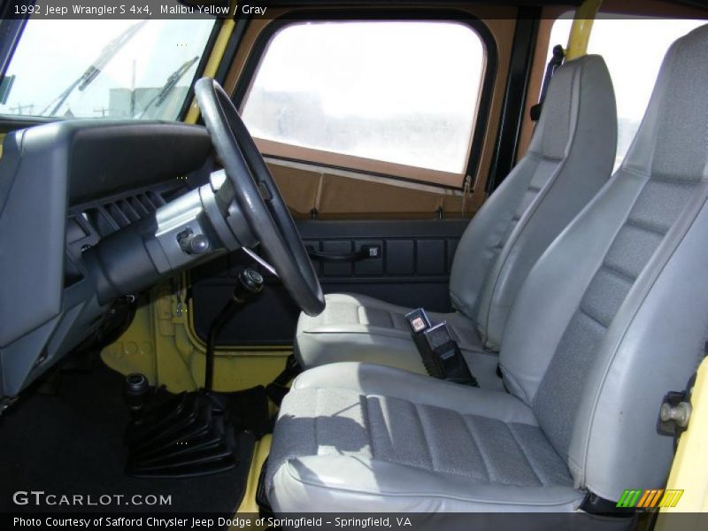 Malibu Yellow / Gray 1992 Jeep Wrangler S 4x4