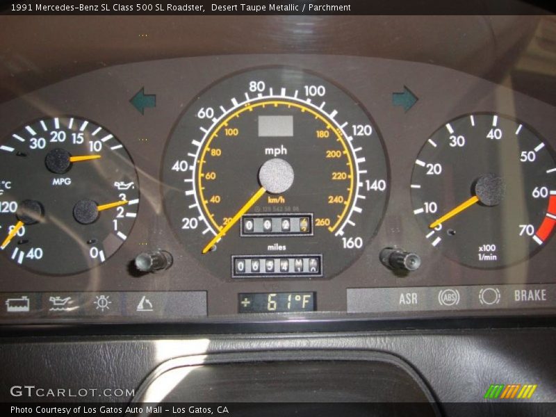 Desert Taupe Metallic / Parchment 1991 Mercedes-Benz SL Class 500 SL Roadster