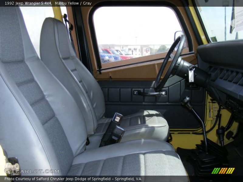 Malibu Yellow / Gray 1992 Jeep Wrangler S 4x4