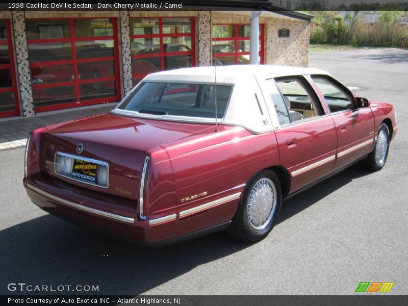 Dark Cherry Metallic / Camel 1998 Cadillac DeVille Sedan